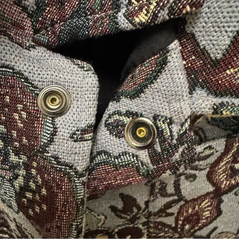 Zara Men's Floral Jacket - Blue and Cream - Picture 3 of 13